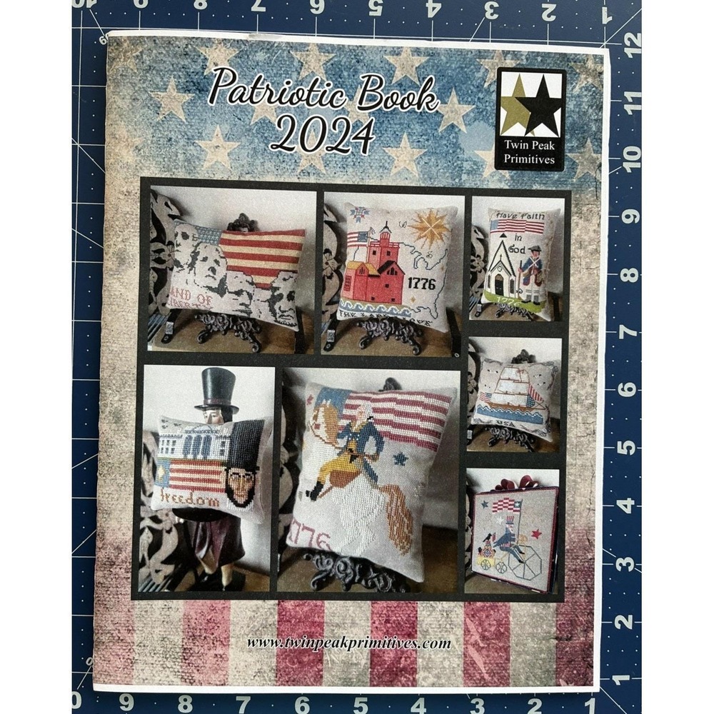 Twin Peak Primitives Patriotic Book 2024 Cross Stitch Pattern Booklet 7 Projects